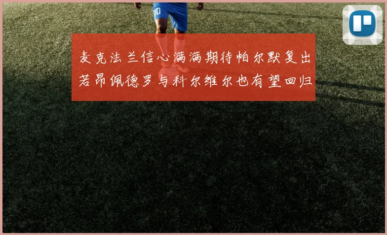 麦克法兰信心满满期待帕尔默复出若昂佩德罗与科尔维尔也有望回归